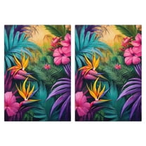 2 Pcs Funny Kitchen Towels,Colorful Tropical Leaf Pattern Microfiber Dish Towels,Kitchen Tea Towels,Kitchen Towel Set (18" X 26")
