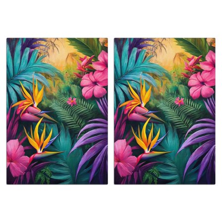 2 Pcs Funny Kitchen Towels,Colorful Tropical Leaf Pattern Microfiber Dish Towels,Kitchen Tea Towels,Kitchen Towel Set (18" X 26")