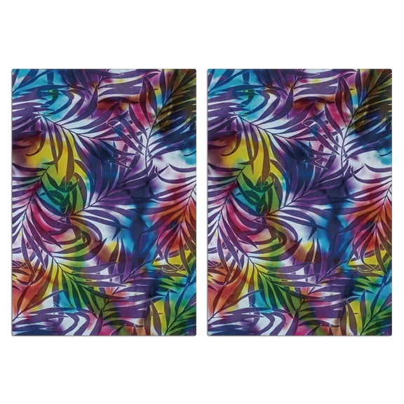 2 Pcs Funny Kitchen Towels,Colorful Tropical Leaf Pattern Microfiber Dish Towels,Kitchen Tea Towels,Kitchen Towel Set (18" X 26")