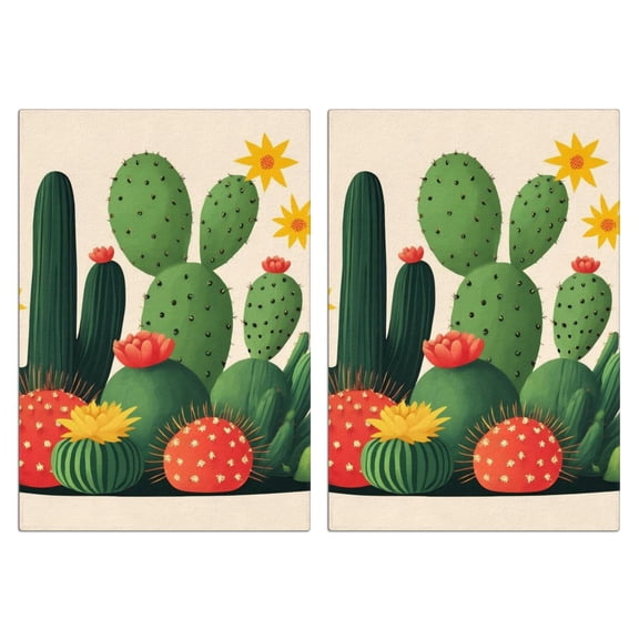 2 Pcs Funny Kitchen Towels,Cute Cactus Microfiber Dish Towels,Kitchen Tea Towels,Kitchen Towel Set (18" X 26")
