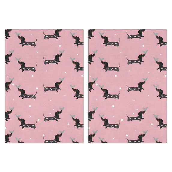 2 Pcs Funny Kitchen Towels,Cute Cartoon Dachshund Microfiber Dish Towels,Kitchen Tea Towels,Kitchen Towel Set (18" X 26")