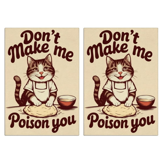 2 Pcs Funny Kitchen Towels,Cute Cat Microfiber Dish Towels,Kitchen Tea Towels,Kitchen Towel Set (18" X 26")