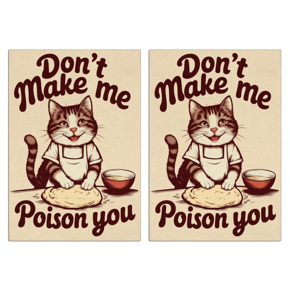 2 Pcs Funny Kitchen Towels,Cute Cat Microfiber Dish Towels,Kitchen Tea Towels,Kitchen Towel Set (18" X 26")