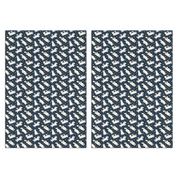 2 Pcs Funny Kitchen Towels,Dark Blue Cartoon Unicorn Pattern Microfiber Dish Towels,Kitchen Tea Towels,Kitchen Towel Set (18" X 26")