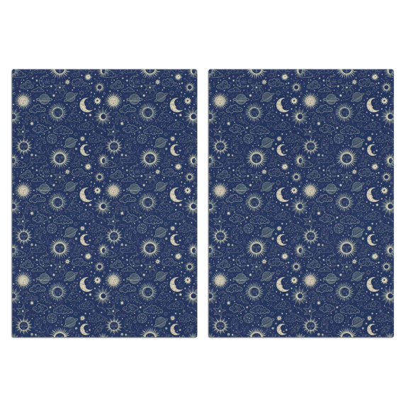 2 Pcs Funny Kitchen Towels,Dark Blue Celestial Pattern Microfiber Dish Towels,Kitchen Tea Towels,Kitchen Towel Set (18" X 26")