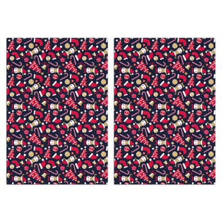 2 Pcs Funny Kitchen Towels,Dark Blue Christmas Pattern Microfiber Dish Towels,Kitchen Tea Towels,Kitchen Towel Set (18" X 26")