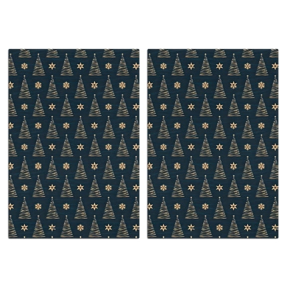 2 Pcs Funny Kitchen Towels,Dark Blue Christmas Tree Pattern Microfiber Dish Towels,Kitchen Tea Towels,Kitchen Towel Set (18" X 26")