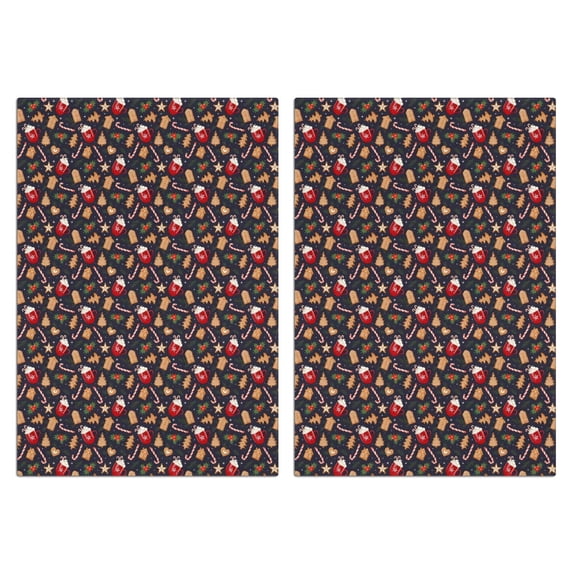 2 Pcs Funny Kitchen Towels,Dark Christmas Drink and Cookie Pattern Microfiber Dish Towels,Kitchen Tea Towels,Kitchen Towel Set (18" X 26")