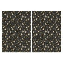 2 Pcs Funny Kitchen Towels,Dark Christmas Golden Reindeer Pattern Microfiber Dish Towels,Kitchen Tea Towels,Kitchen Towel Set (18" X 26")