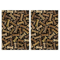 2 Pcs Funny Kitchen Towels,Dog Bones and Dog Footprints Microfiber Dish Towels,Kitchen Tea Towels,Kitchen Towel Set (18" X 26")