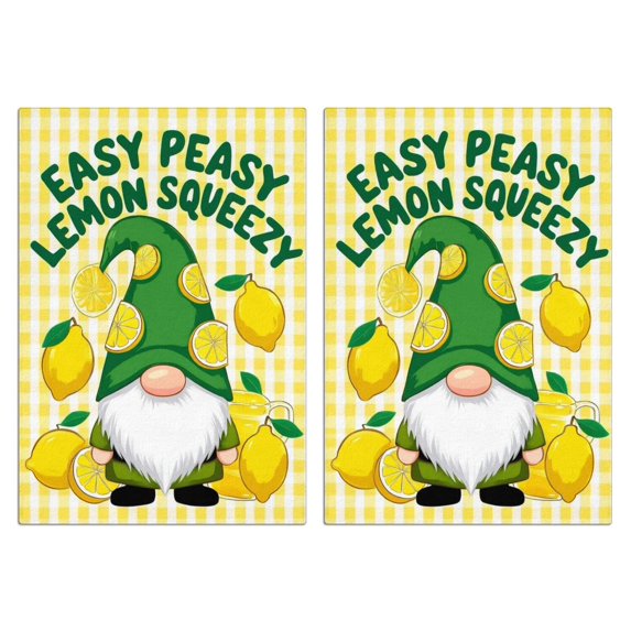 2 Pcs Funny Kitchen Towels,Easy Peasy Lemon Squeezy Microfiber Dish Towels,Kitchen Tea Towels,Kitchen Towel Set (18" X 26")