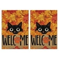 thumbnail image 1 of 2 Pcs Funny Kitchen Towels,Fall Black Cat Welcome Leaves Microfiber Dish Towels,Kitchen Tea Towels,Kitchen Towel Set (18" X 26"), 1 of 3