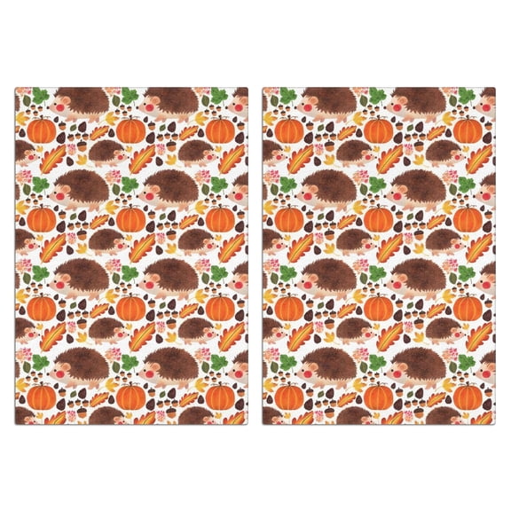 2 Pcs Funny Kitchen Towels,Fall Hedgehog Pumpkin Microfiber Dish Towels,Kitchen Tea Towels,Kitchen Towel Set (18" X 26")