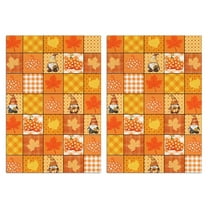 2 Pcs Funny Kitchen Towels,Fall Pumpkins Gnomes with Autumn Leaves Pattern Microfiber Dish Towels,Kitchen Tea Towels,Kitchen Towel Set (18" X 26")