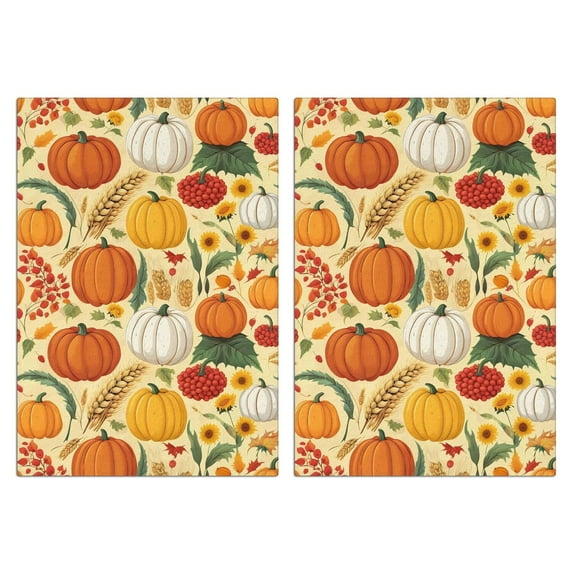 2 Pcs Funny Kitchen Towels,Fall Pumpkins Sunflowers Autumn Pattern Microfiber Dish Towels,Kitchen Tea Towels,Kitchen Towel Set (18" X 26")