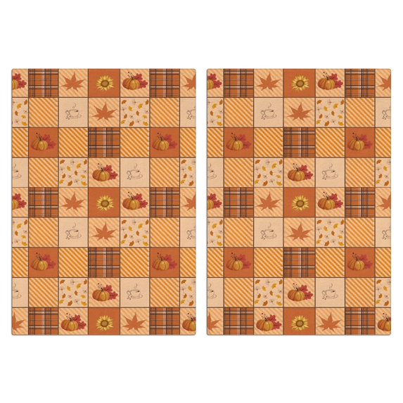 2 Pcs Funny Kitchen Towels,Fall Pumpkins and Sunflower Pattern Microfiber Dish Towels,Kitchen Tea Towels,Kitchen Towel Set (18" X 26")