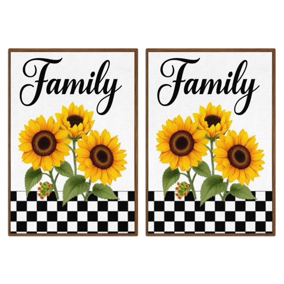 2 Pcs Funny Kitchen Towels,Family Sunflowers Microfiber Dish Towels,Kitchen Tea Towels,Kitchen Towel Set (18" X 26")