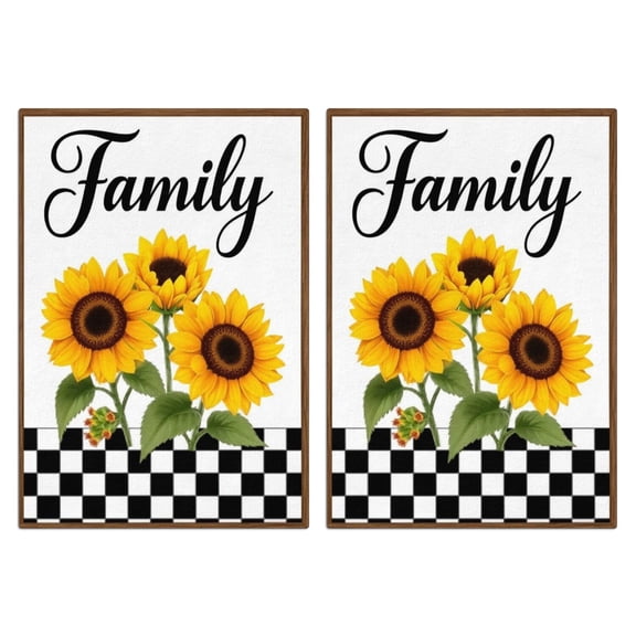 2 Pcs Funny Kitchen Towels,Family Sunflowers Microfiber Dish Towels,Kitchen Tea Towels,Kitchen Towel Set (18" X 26")