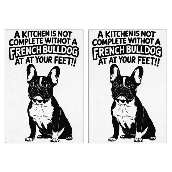 2 Pcs Funny Kitchen Towels,French Bulldog Kitchen Quote Microfiber Dish Towels,Kitchen Tea Towels,Kitchen Towel Set (18" X 26")