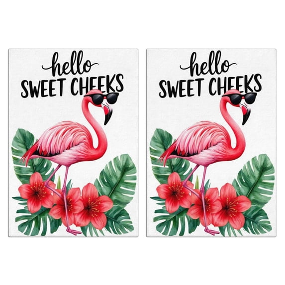 2 Pcs Funny Kitchen Towels,Funny Flamingo Pattern Microfiber Dish Towels,Kitchen Tea Towels,Kitchen Towel Set (18" X 26")