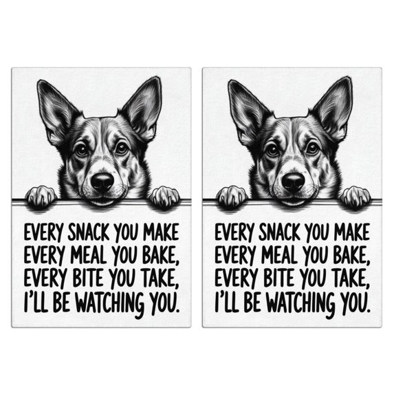 2 Pcs Funny Kitchen Towels,Funny Kitchen Australian Shepherd Microfiber Dish Towels,Kitchen Tea Towels,Kitchen Towel Set (18" X 26")