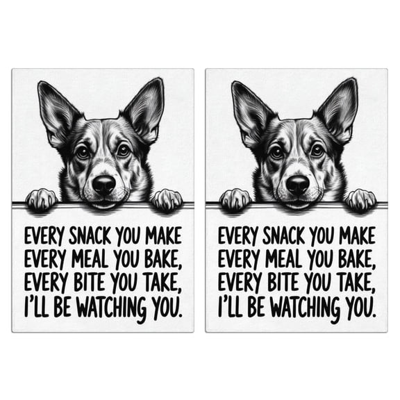 2 Pcs Funny Kitchen Towels,Funny Kitchen Australian Shepherd Microfiber Dish Towels,Kitchen Tea Towels,Kitchen Towel Set (18" X 26")