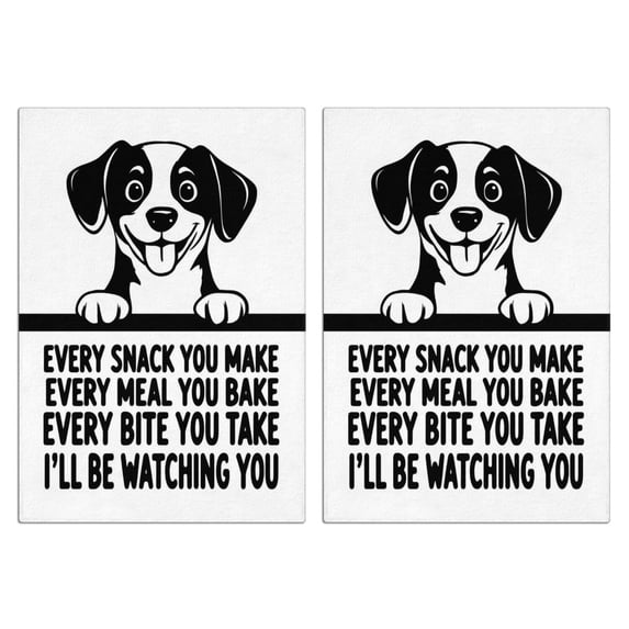 2 Pcs Funny Kitchen Towels,Funny Kitchen Beagle Microfiber Dish Towels,Kitchen Tea Towels,Kitchen Towel Set (18" X 26")