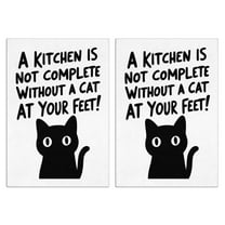 2 Pcs Funny Kitchen Towels,Funny Kitchen Cat Microfiber Dish Towels,Kitchen Tea Towels,Kitchen Towel Set (18" X 26")