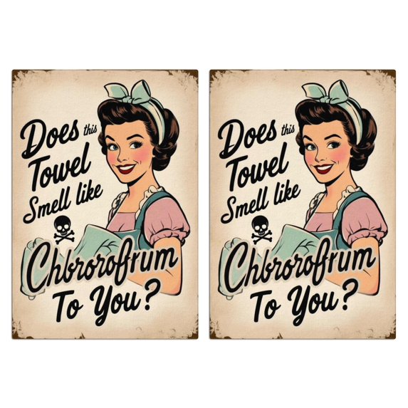 2 Pcs Funny Kitchen Towels,Funny Kitchen Patterns Microfiber Dish Towels,Kitchen Tea Towels,Kitchen Towel Set (18" X 26")