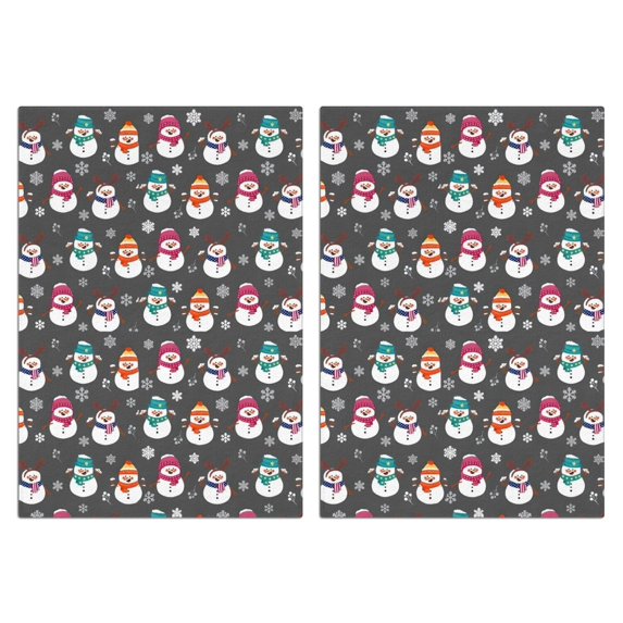 2 Pcs Funny Kitchen Towels,Gray Christmas Snowman Pattern Microfiber Dish Towels,Kitchen Tea Towels,Kitchen Towel Set (18" X 26")