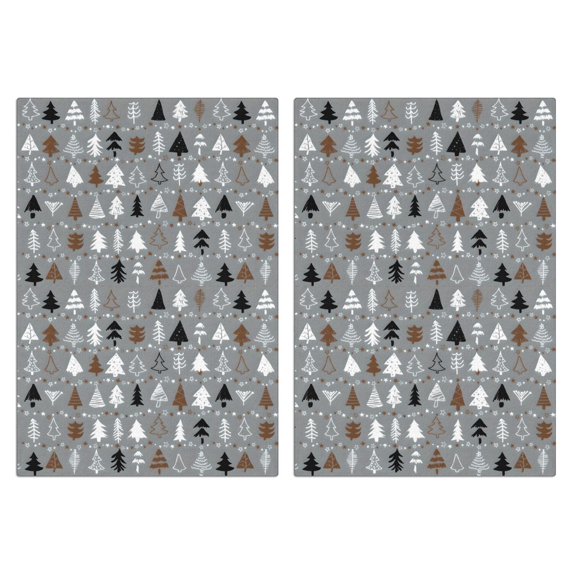 2 Pcs Funny Kitchen Towels,Gray Christmas Tree Pattern Microfiber Dish Towels,Kitchen Tea Towels,Kitchen Towel Set (18" X 26")