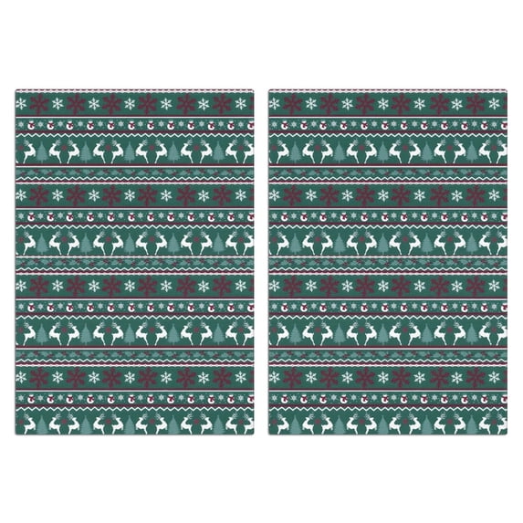 2 Pcs Funny Kitchen Towels,Green Christmas Reindeer and Snowflake Pattern Microfiber Dish Towels,Kitchen Tea Towels,Kitchen Towel Set (18" X 26")