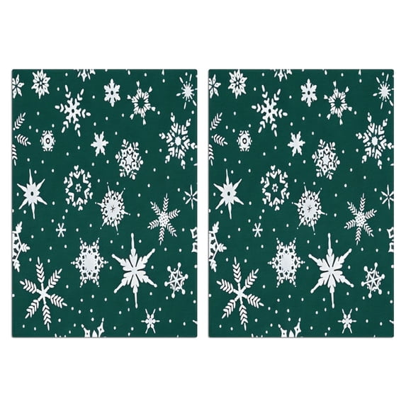 2 Pcs Funny Kitchen Towels,Green Christmas Snowflake Pattern Microfiber Dish Towels,Kitchen Tea Towels,Kitchen Towel Set (18" X 26")
