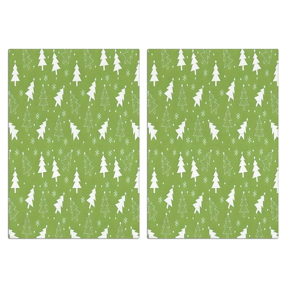 2 Pcs Funny Kitchen Towels,Green Christmas Tree Pattern Microfiber Dish Towels,Kitchen Tea Towels,Kitchen Towel Set (18" X 26")