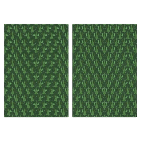 2 Pcs Funny Kitchen Towels,Green Christmas Tree Pattern Microfiber Dish Towels,Kitchen Tea Towels,Kitchen Towel Set (18" X 26")