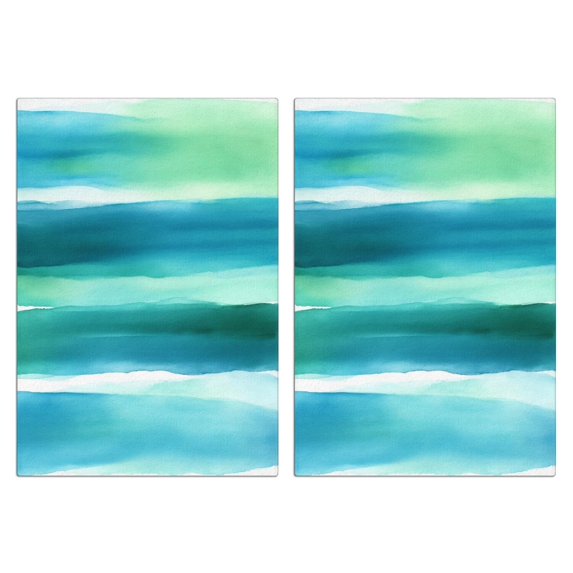 2 Pcs Funny Kitchen Towels,Green and Grey Abstract Art Artwork Microfiber Dish Towels,Kitchen Tea Towels,Kitchen Towel Set (18" X 26")