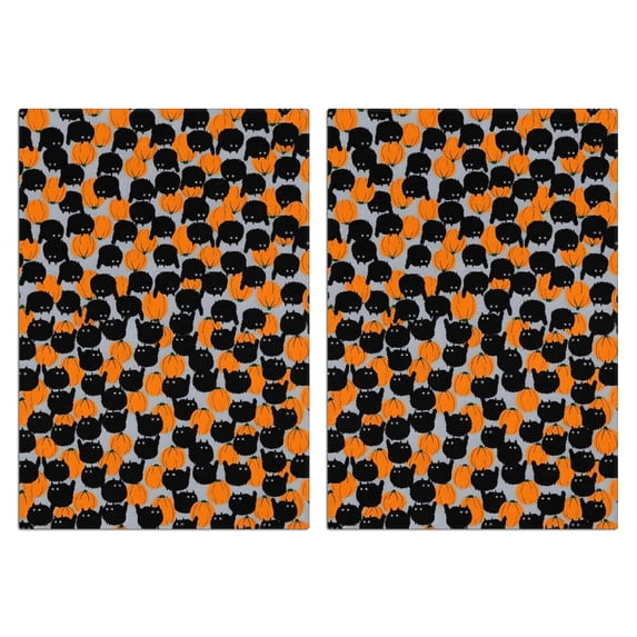 2 Pcs Funny Kitchen Towels,Halloween Black Cat Pumpkin Pattern Microfiber Dish Towels,Kitchen Tea Towels,Kitchen Towel Set (18" X 26")