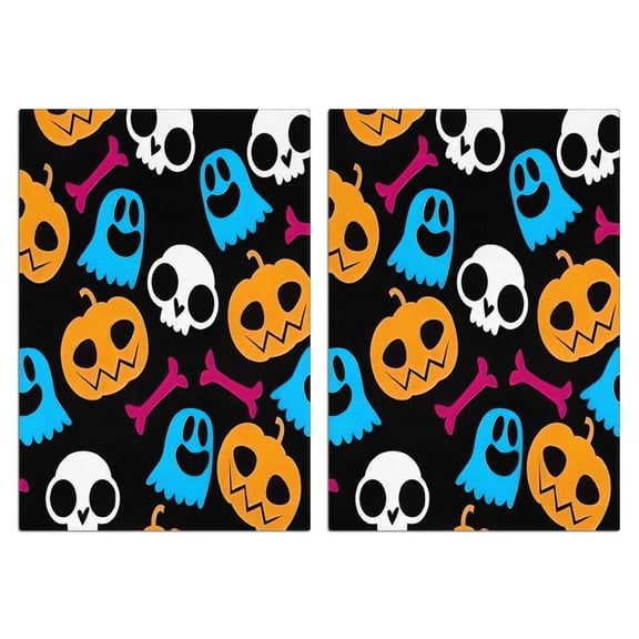 2 Pcs Funny Kitchen Towels,Halloween Colorful Spooky Elements Microfiber Dish Towels,Kitchen Tea Towels,Kitchen Towel Set (18" X 26")