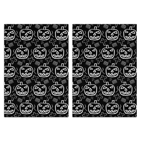 2 Pcs Funny Kitchen Towels,Halloween Doodle Pumpkin Pattern Microfiber Dish Towels,Kitchen Tea Towels,Kitchen Towel Set (18" X 26")