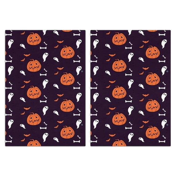 2 Pcs Funny Kitchen Towels,Halloween Elements Pattern Microfiber Dish Towels,Kitchen Tea Towels,Kitchen Towel Set (18" X 26")