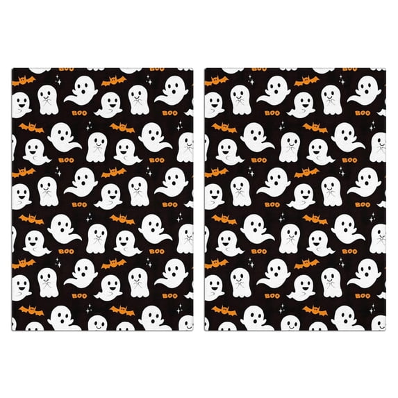 2 Pcs Funny Kitchen Towels,Halloween Ghost Bat Pattern Microfiber Dish Towels,Kitchen Tea Towels,Kitchen Towel Set (18" X 26")