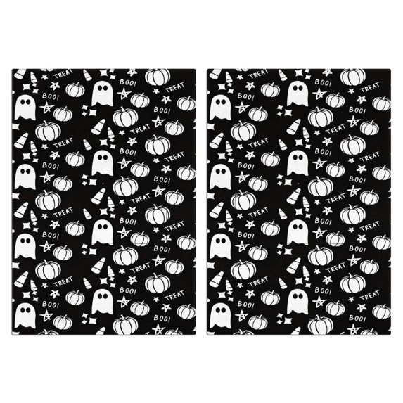 2 Pcs Funny Kitchen Towels,Halloween Ghost Pumpkin Pattern Microfiber Dish Towels,Kitchen Tea Towels,Kitchen Towel Set (18" X 26")