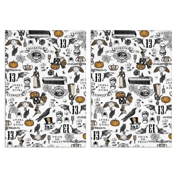 2 Pcs Funny Kitchen Towels,Halloween Pattern Microfiber Dish Towels,Kitchen Tea Towels,Kitchen Towel Set (18" X 26")