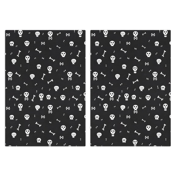 2 Pcs Funny Kitchen Towels,Halloween Skull and Bone Pattern Microfiber Dish Towels,Kitchen Tea Towels,Kitchen Towel Set (18" X 26")