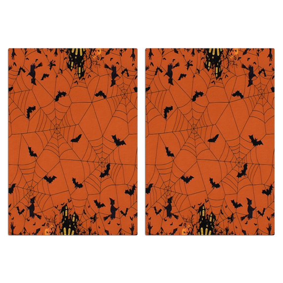 2 Pcs Funny Kitchen Towels,Halloween Spider Web and Bats Microfiber Dish Towels,Kitchen Tea Towels,Kitchen Towel Set (18" X 26")