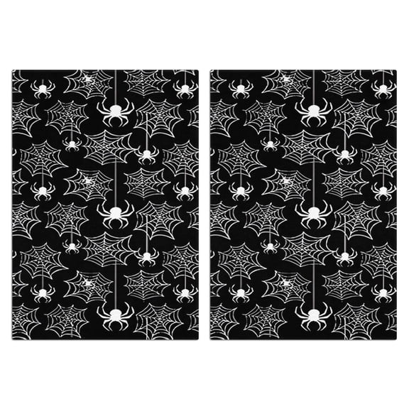 2 Pcs Funny Kitchen Towels,Halloween White Spider Webs and Spiders Pattern Microfiber Dish Towels,Kitchen Tea Towels,Kitchen Towel Set (18" X 26")