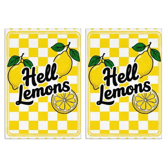 2 Pcs Funny Kitchen Towels,Hell Lemons Microfiber Dish Towels,Kitchen Tea Towels,Kitchen Towel Set (18" X 26")