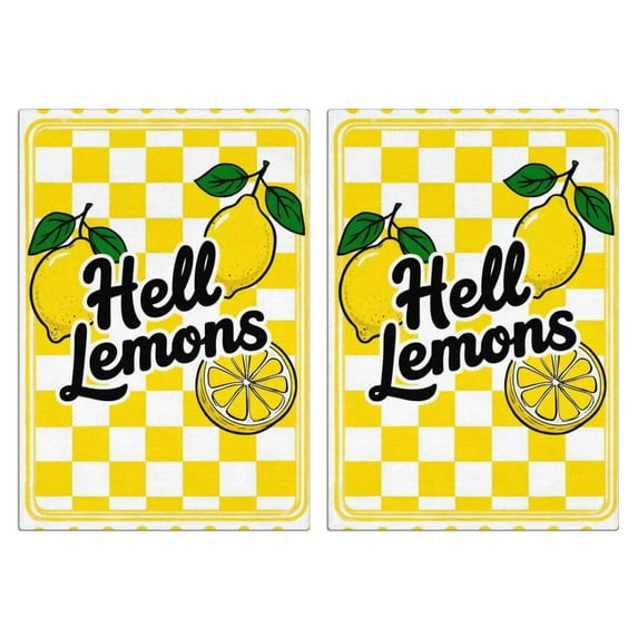 2 Pcs Funny Kitchen Towels,Hell Lemons Microfiber Dish Towels,Kitchen Tea Towels,Kitchen Towel Set (18" X 26")