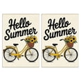 thumbnail image 1 of 2 Pcs Funny Kitchen Towels,Hello Summer Bicycle with Sunflowers Microfiber Dish Towels,Kitchen Tea Towels,Kitchen Towel Set (18" X 26"), 1 of 3