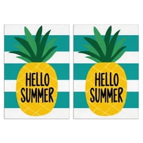 2 Pcs Funny Kitchen Towels,Hello Summer Pineapple Microfiber Dish Towels,Kitchen Tea Towels,Kitchen Towel Set (18" X 26")